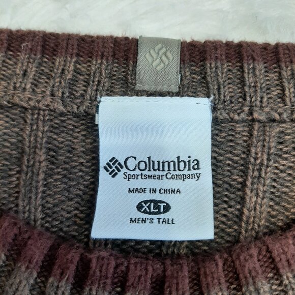 Columbia Men's Tall 100% Cotton Brown Pullover Knitted Sweater Size XLT - Picture 7 of 8